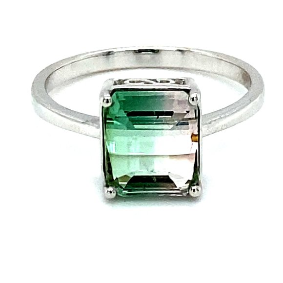 Watermelon Tourmaline 3.83ct Solid 18K Gold Ring